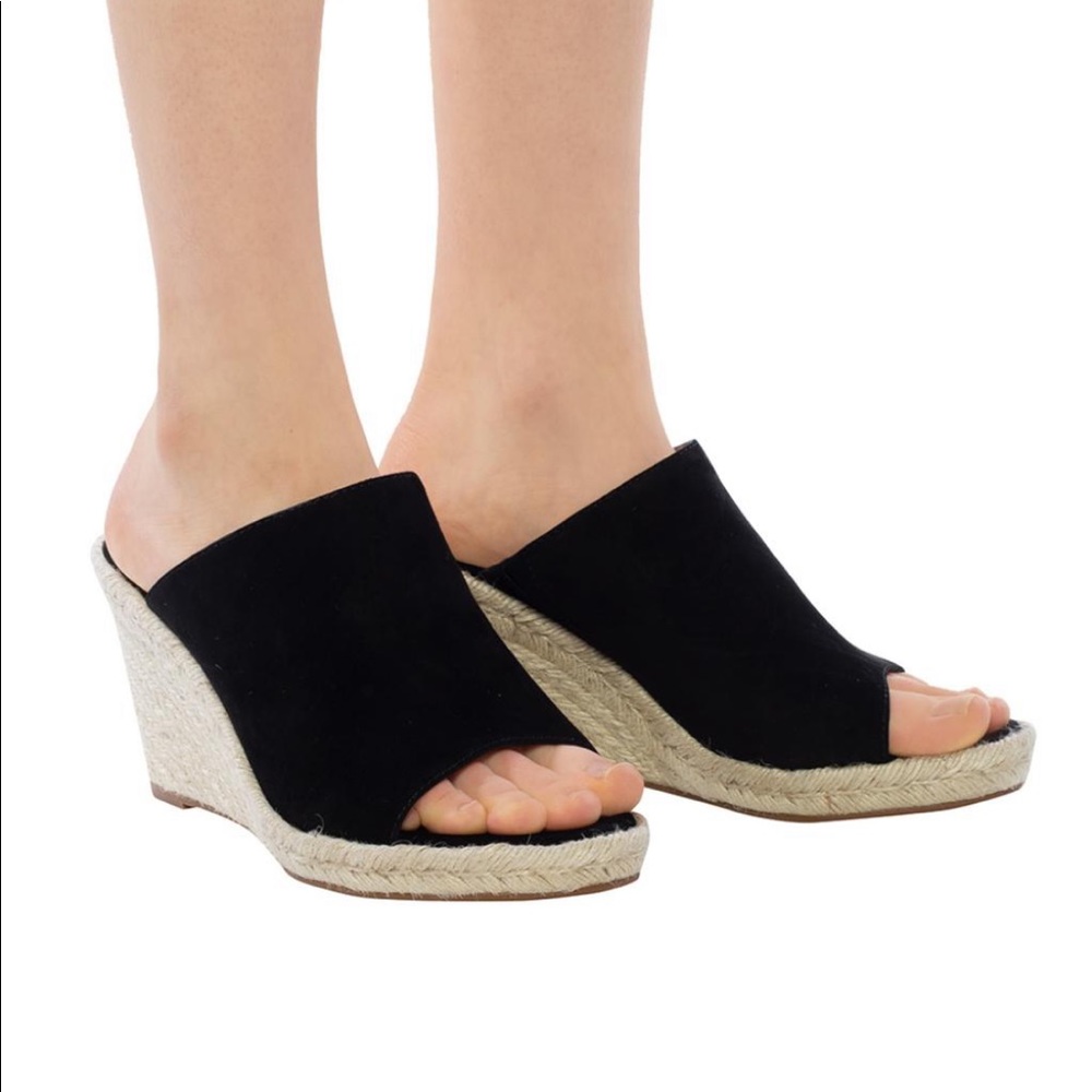 STUART WEITZMAN MARABELLA SUEDE WEDGE SANDAL 9.5
